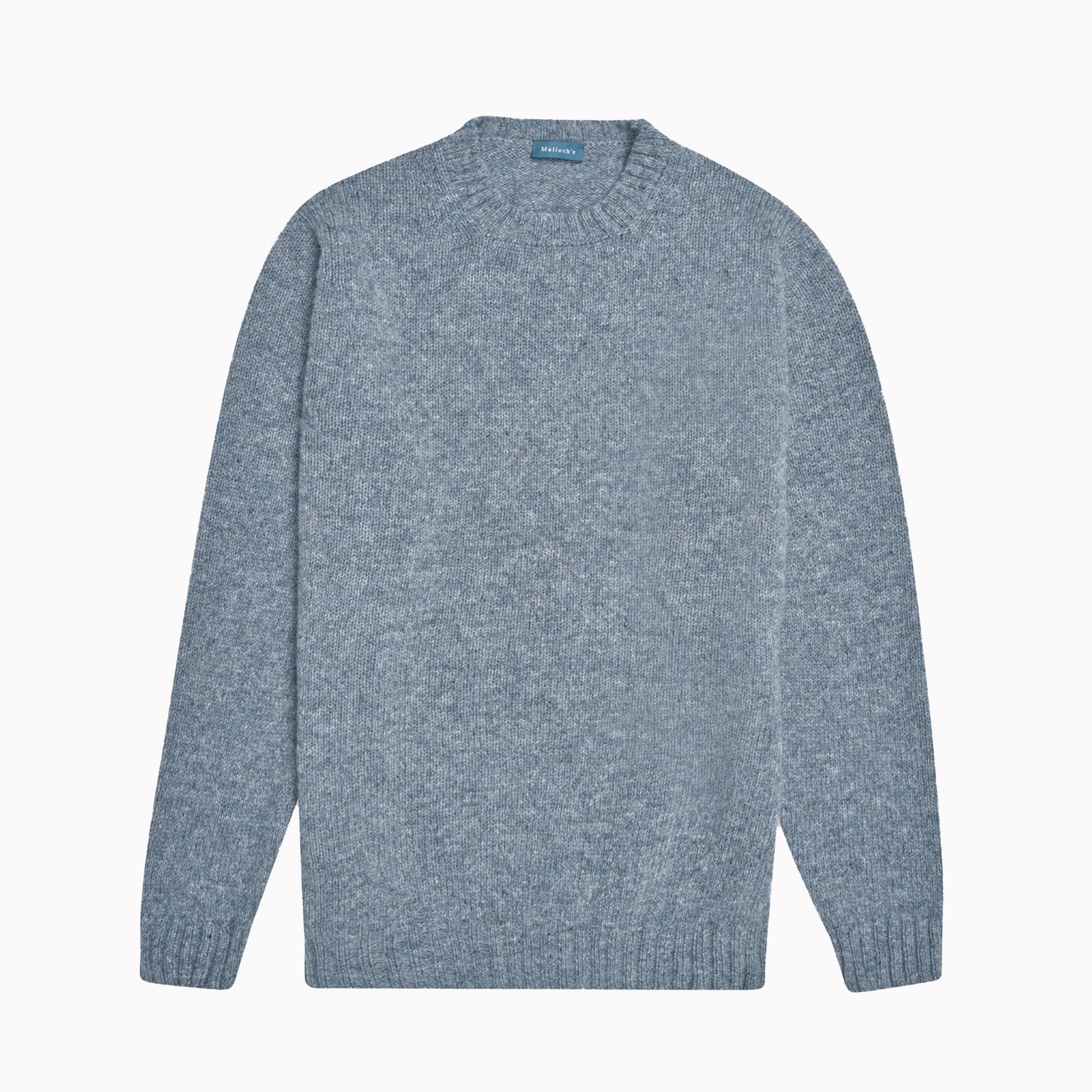 Pale Blue Wreay Shetland Wool Crew Neck – Malloch's